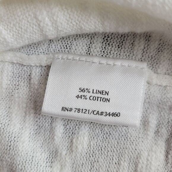 Eileen Fisher Linen Blend Long Line Short Sleeve Cardigan Size Small White - Picture 7 of 8